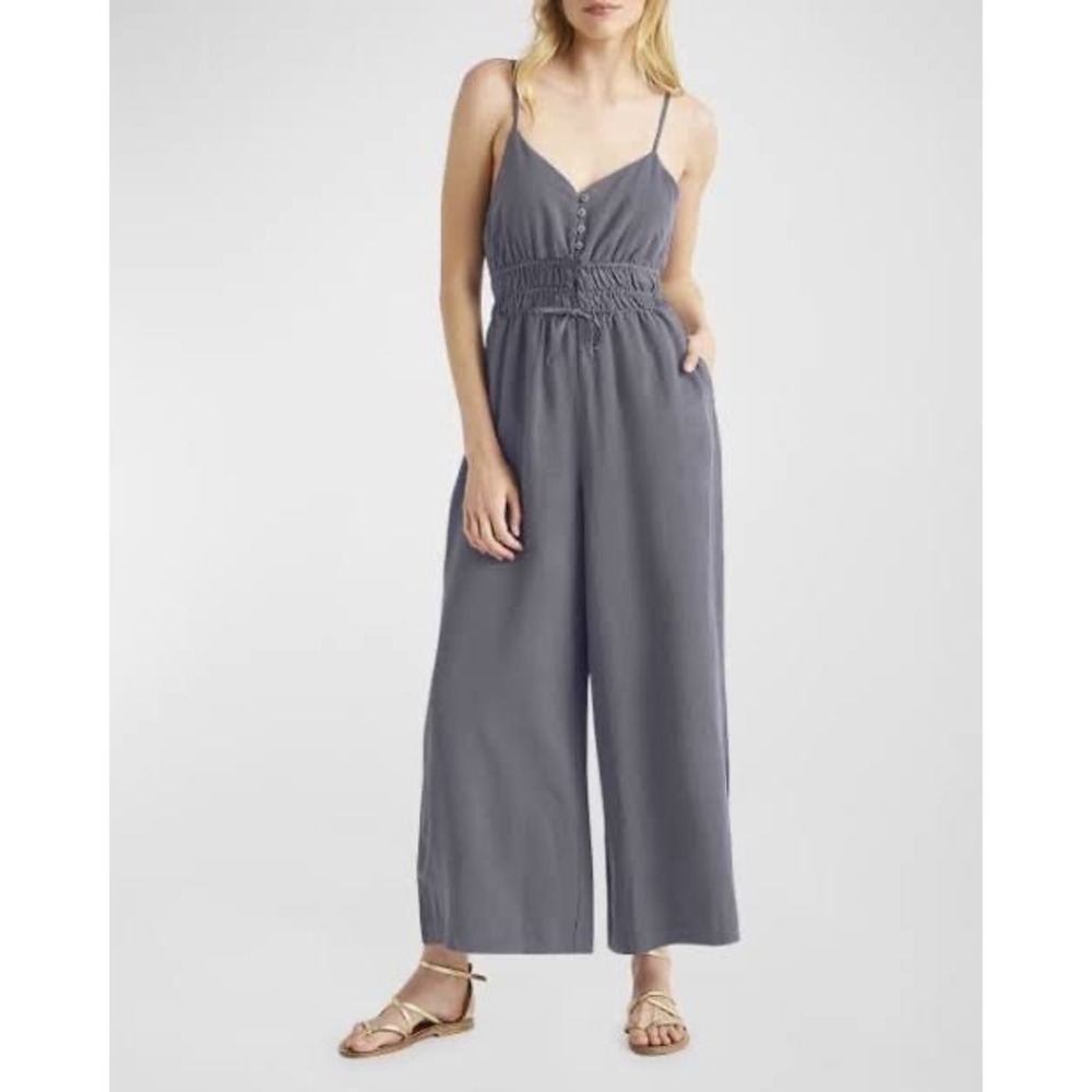 Splendid Presley Spaghetti Strap Wide Leg Ankle Jumpsuit | Size Medium